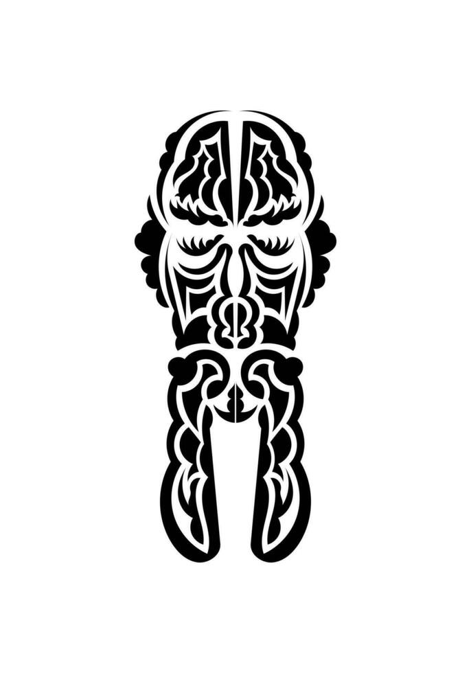 Face in traditional tribal style. Tattoo patterns. Flat style. Vetcor. vector