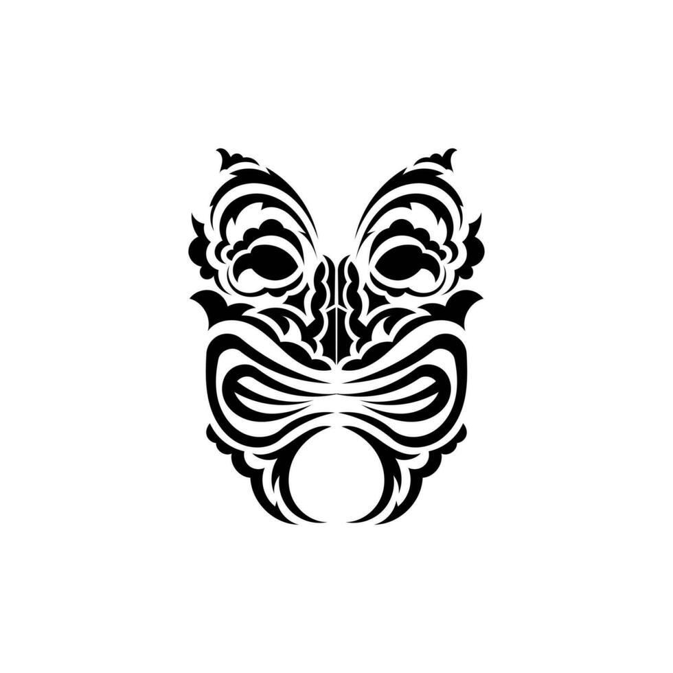 tribal mascarilla. negro tatuaje en el estilo de el antiguo tribus maorí estilo. vector ilustración aislado en blanco antecedentes.