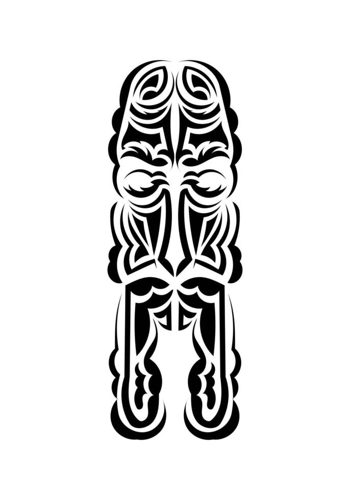 Mask in the style of the ancient tribes. Tattoo patterns. Isolated. Vetcor. vector