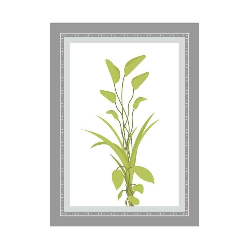 Artistic picture with a green plant. Isolated. Flat style. vector