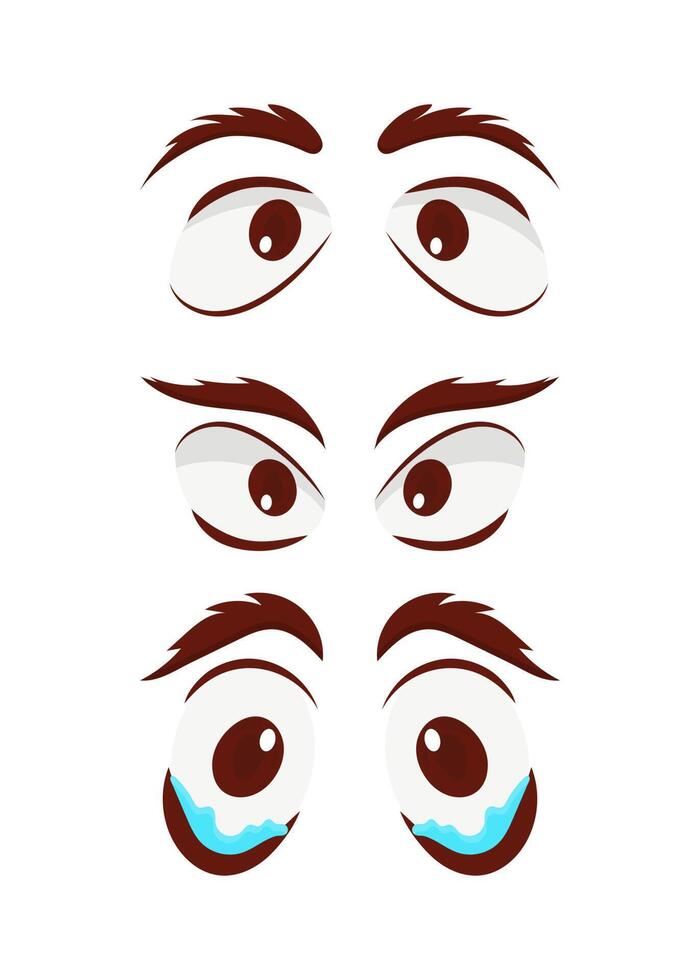 Set of eyes in flat style. Isolated. Vector illustration.