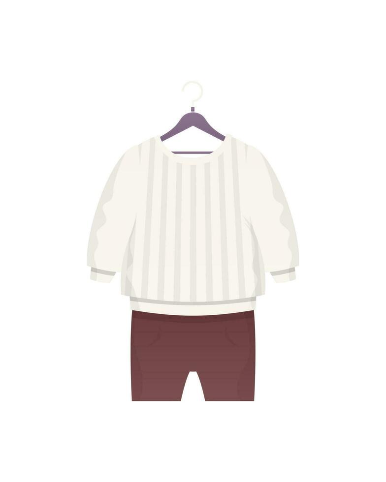 chaqueta y bermudas. un conjunto de para niños ropa para un chico. aislado. dibujos animados estilo. vector ilustración.