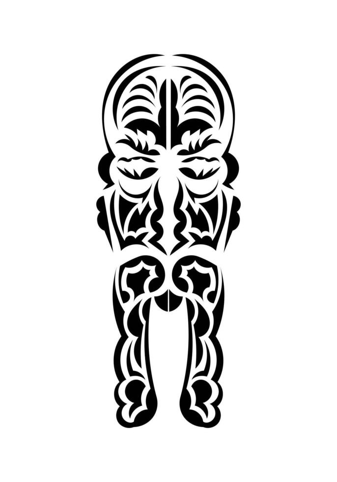 Face in traditional tribal style. Ready tattoo template. Flat style. Vetcor. vector