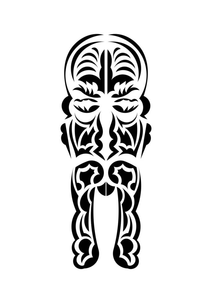 Face in traditional tribal style. Ready tattoo template. Flat style. Vetcor. vector