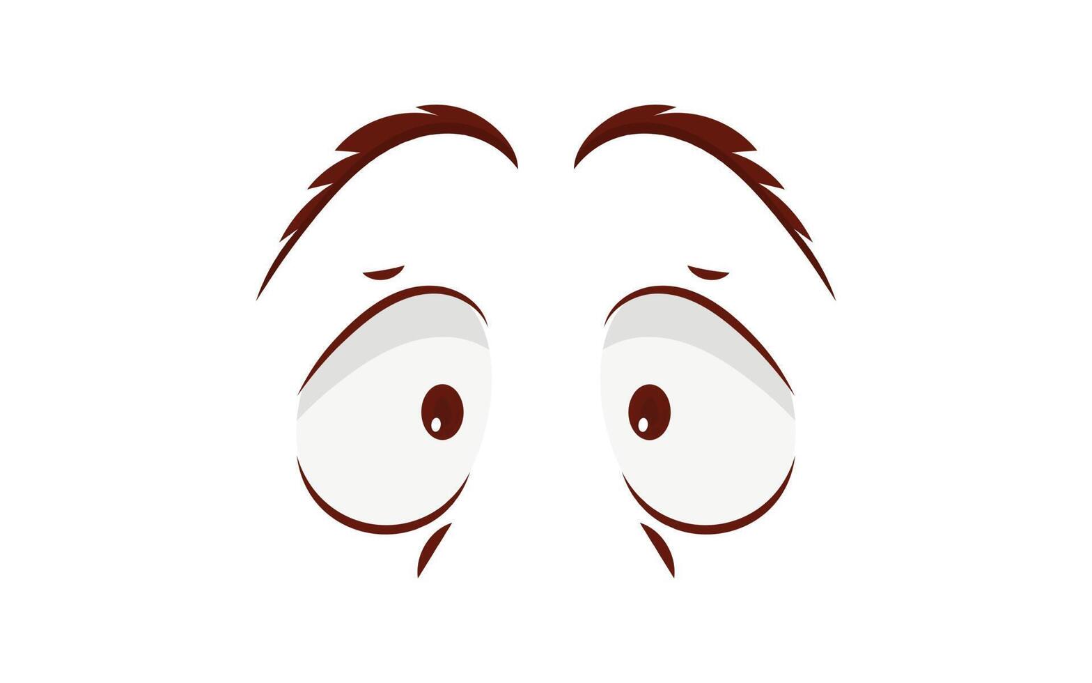 Close up scared face with beautiful eyes and big pretty eyelashes and