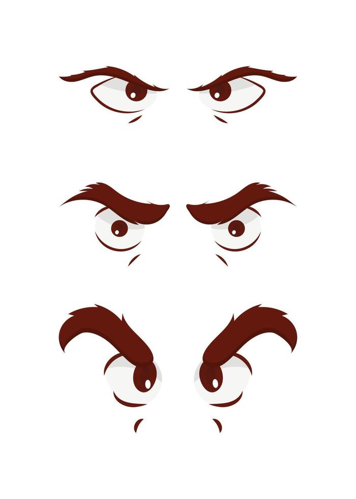 Set of eyes in flat style. Isolated. Vector illustration.