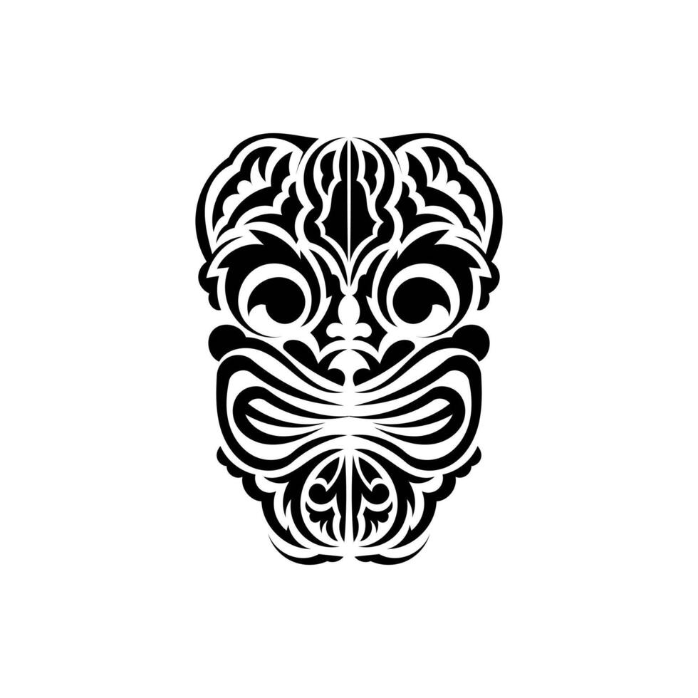 The face of a viking or orc. Traditional totem symbol. Simple style. Vector isolated on white background.