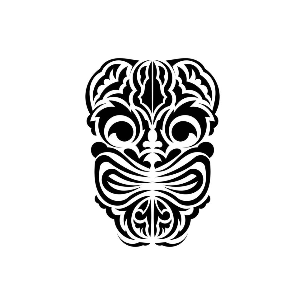 The face of a viking or orc. Traditional totem symbol. Simple style. Vector isolated on white background.