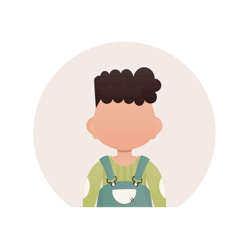 avatar de un linda pequeño chico. aislado. dibujos animados estilo. vector ilustración.