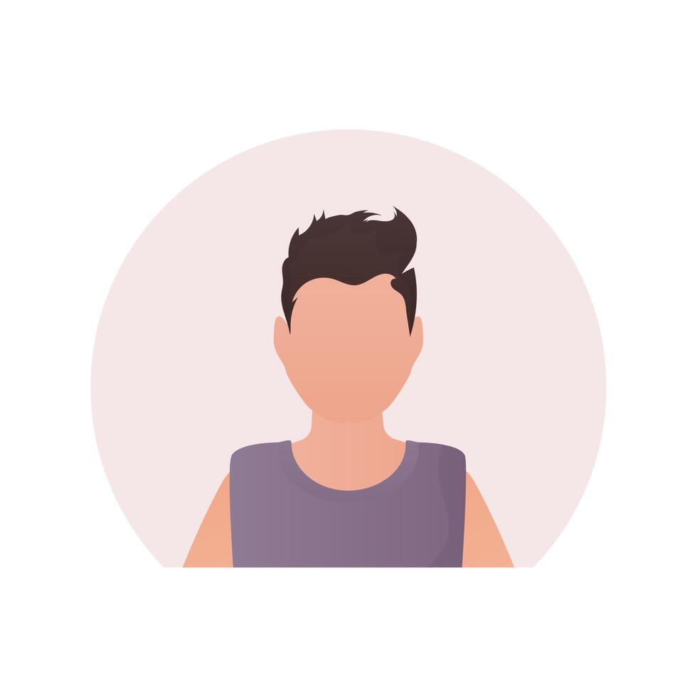 retrato de un chico. aislado. dibujos animados estilo. vector