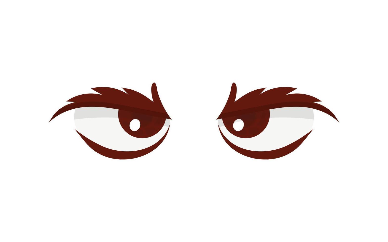 Angry cartoon eyes. Vector illustration