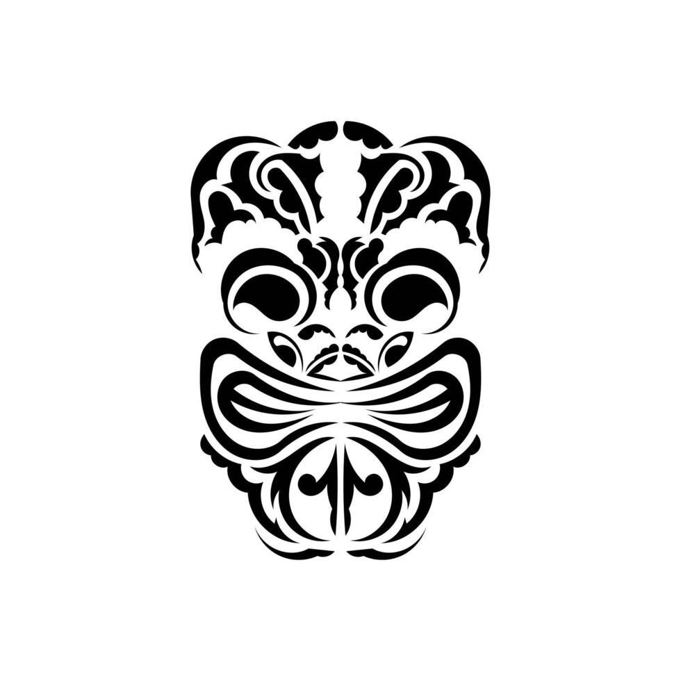 Pattern mask. Black tattoo in the style of the ancient tribes. Simple style. isolated on white background. vector