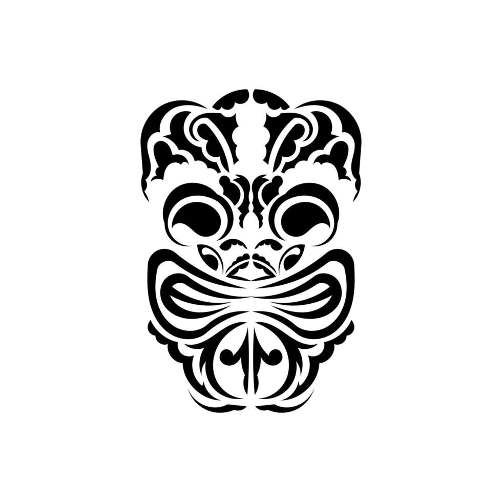 Pattern mask. Black tattoo in the style of the ancient tribes. Simple style. Vector isolated on white background.