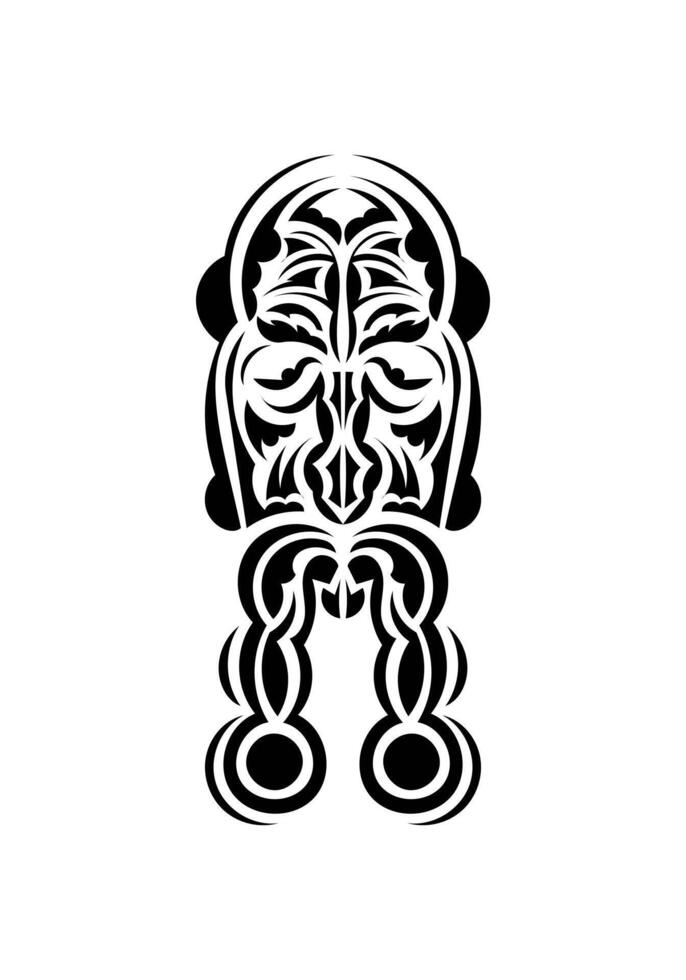 Face in the style of ancient tribes. Ready tattoo template. Flat style. Vetcor. vector