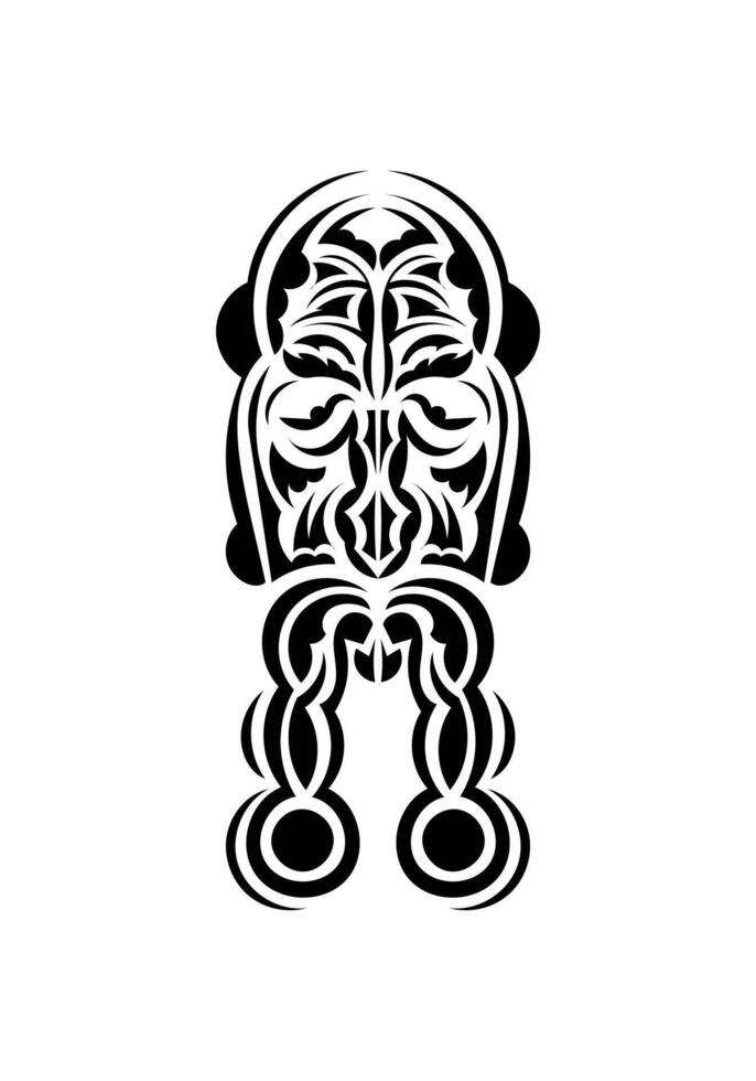 Face in the style of ancient tribes. Ready tattoo template. Flat style. Vetcor. vector