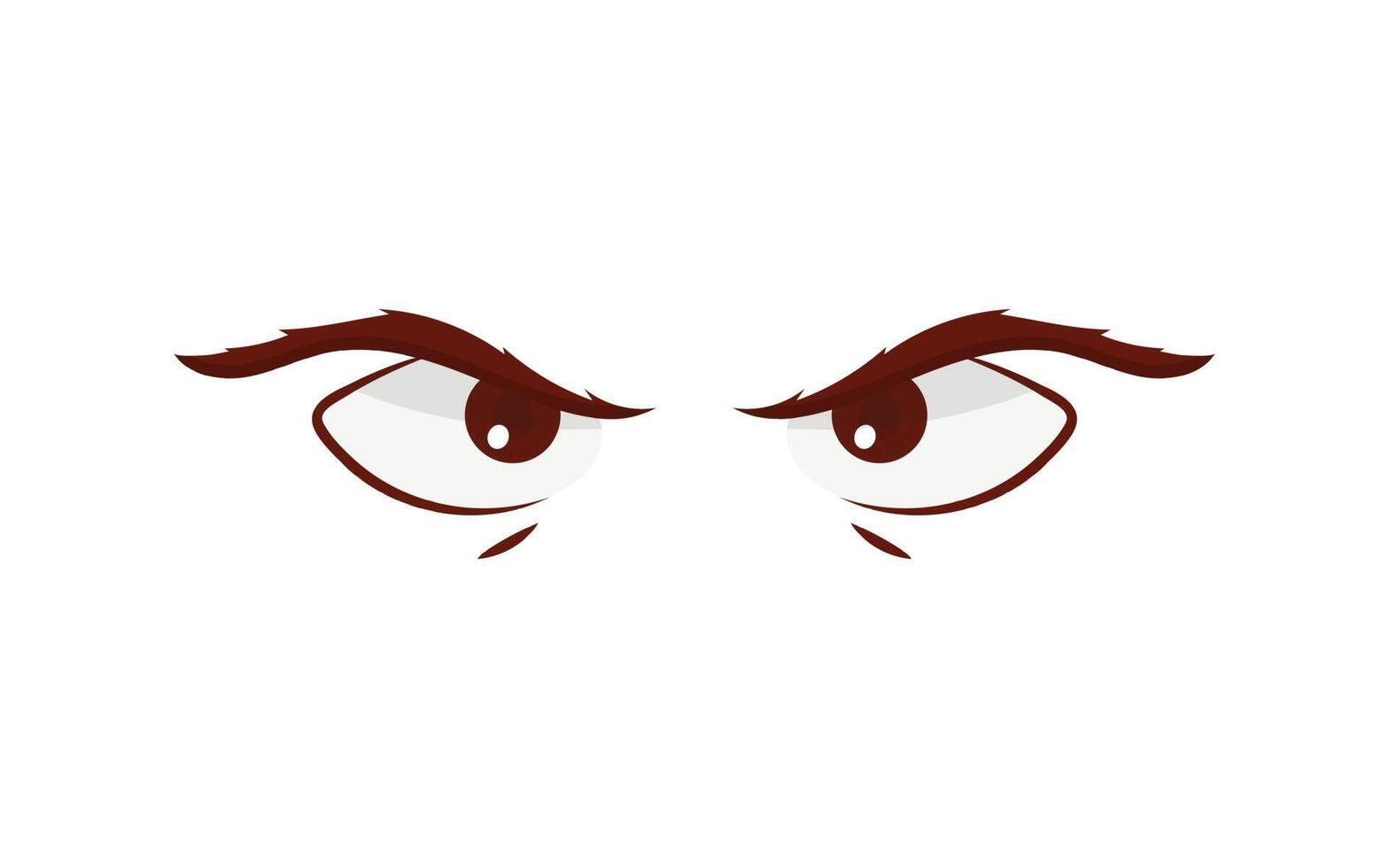 Evil eyes in flat style. Isolated on white background. Vector illustration.