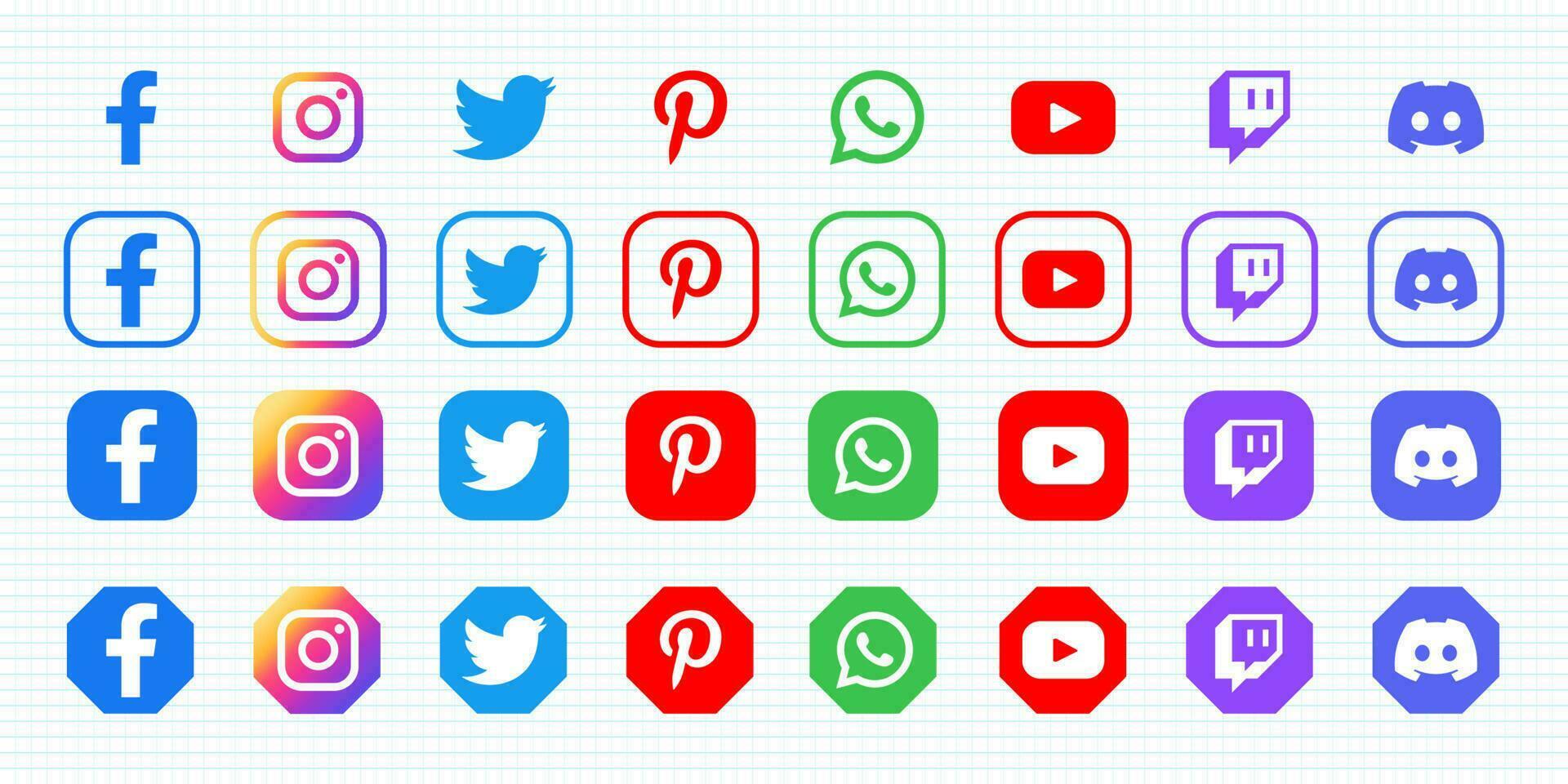 social medios de comunicación icono modelo vector