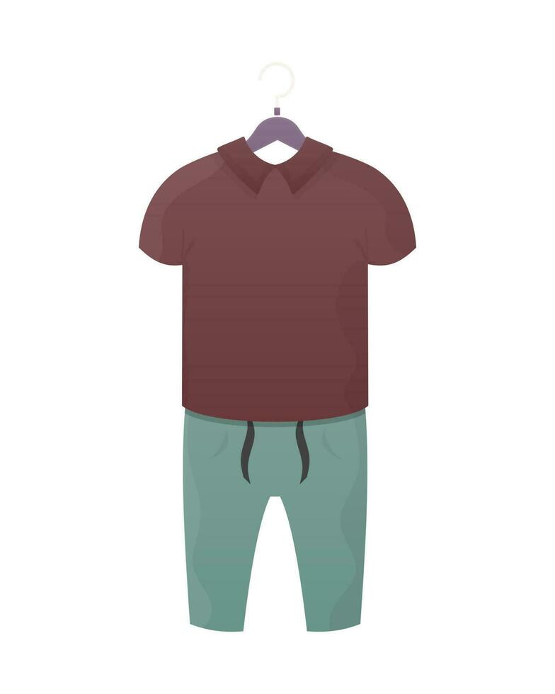 camiseta y bermudas. un conjunto de para niños ropa para un chico. aislado en blanco antecedentes. vector ilustración en dibujos animados estilo.