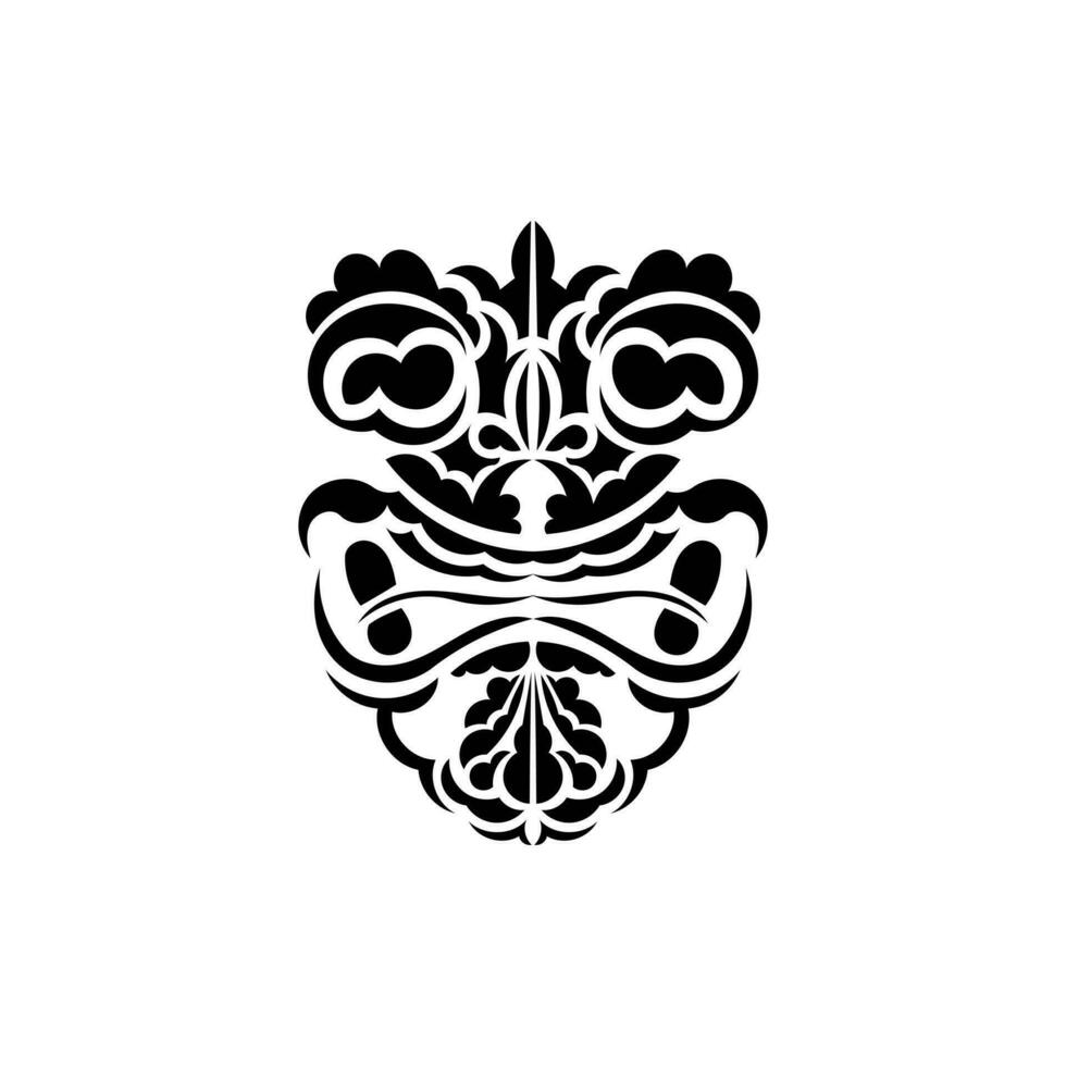 modelo mascarilla. negro tatuaje en el estilo de el antiguo tribus sencillo estilo. vector ilustración aislado en blanco antecedentes.