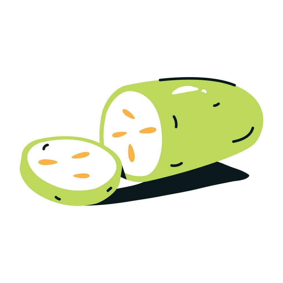 icono de pepino en estilo plano vector