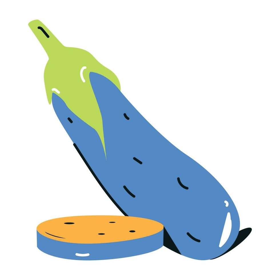Modern flat icon of eggplant vector