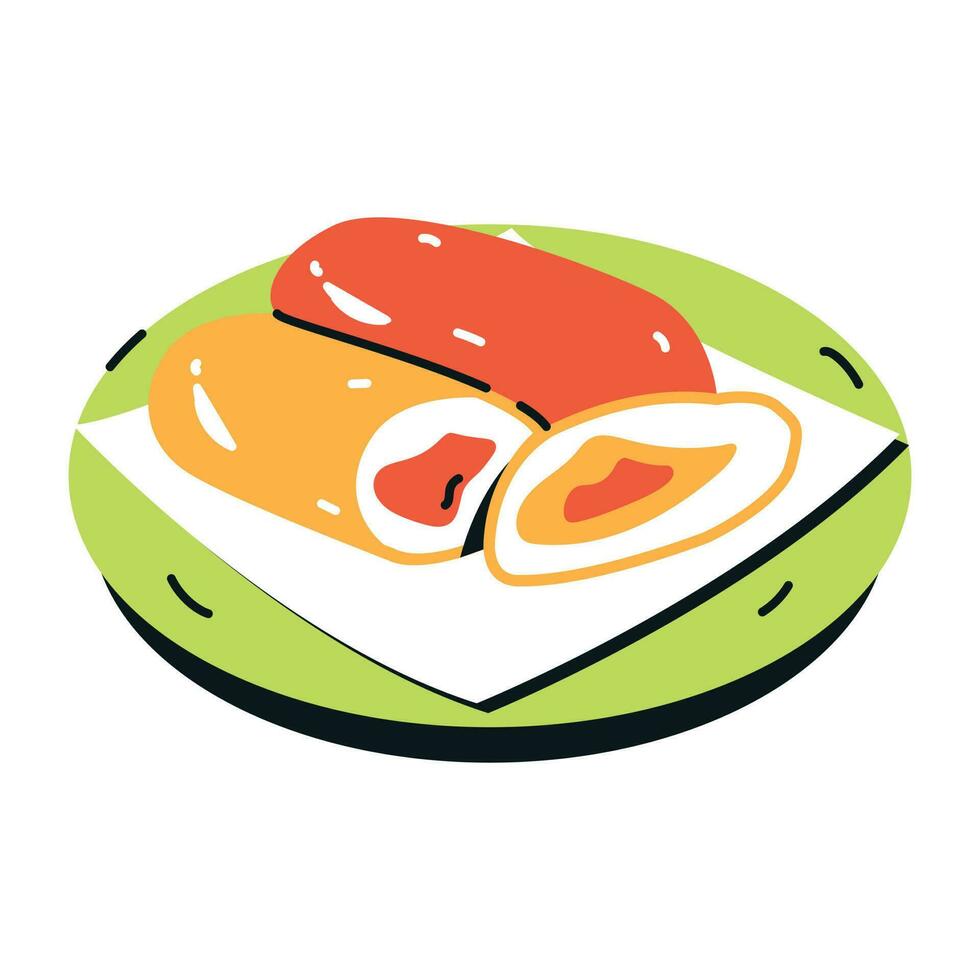 A handy flat icon of ichi roll vector