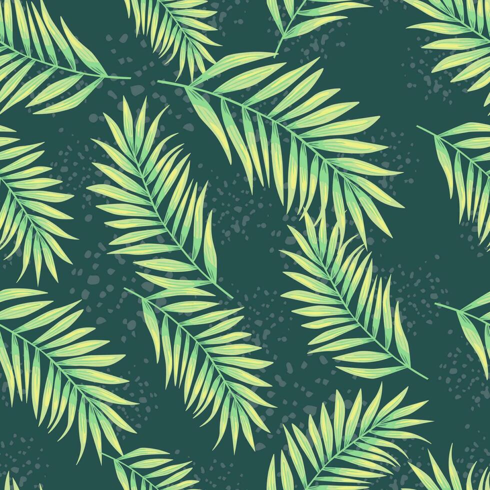 Abstract exotic plant seamless pattern. Tropical palm leaves pattern. Fern leaf wallpaper. Botanical texture. Floral background. vector