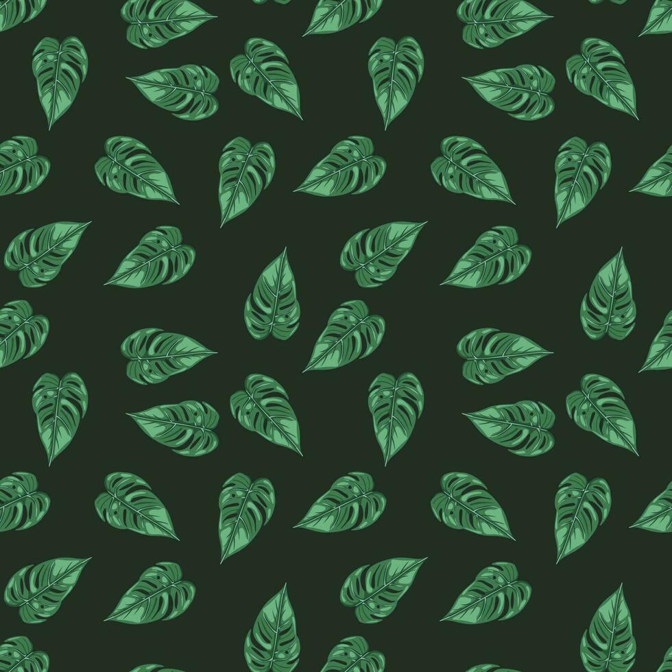 Jungle leaf seamless wallpaper. Decorative tropical palm leaves seamless pattern. Exotic botanical texture. Floral background. vector