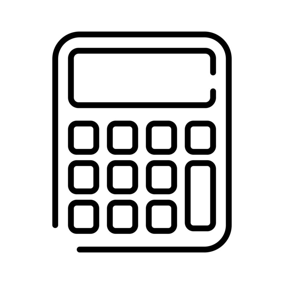 calculator thin line outline Icon button vector