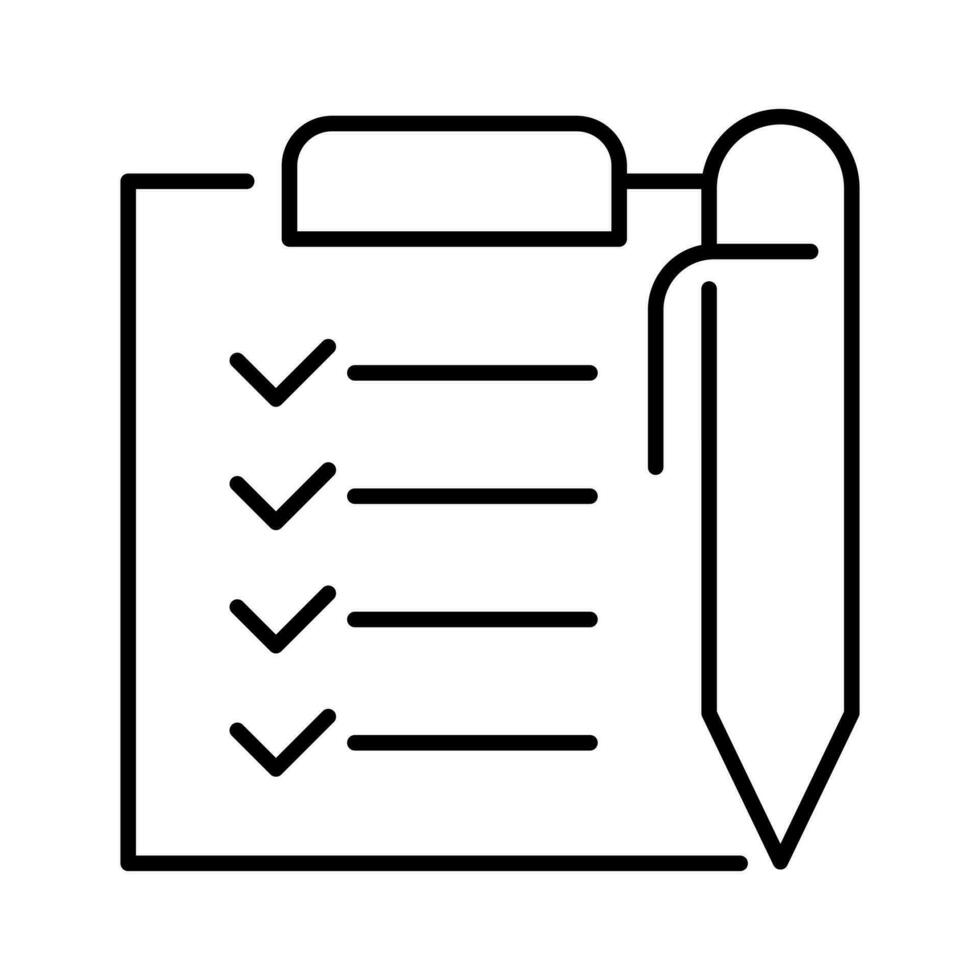 checklist clipboard with pen Icon outline vector