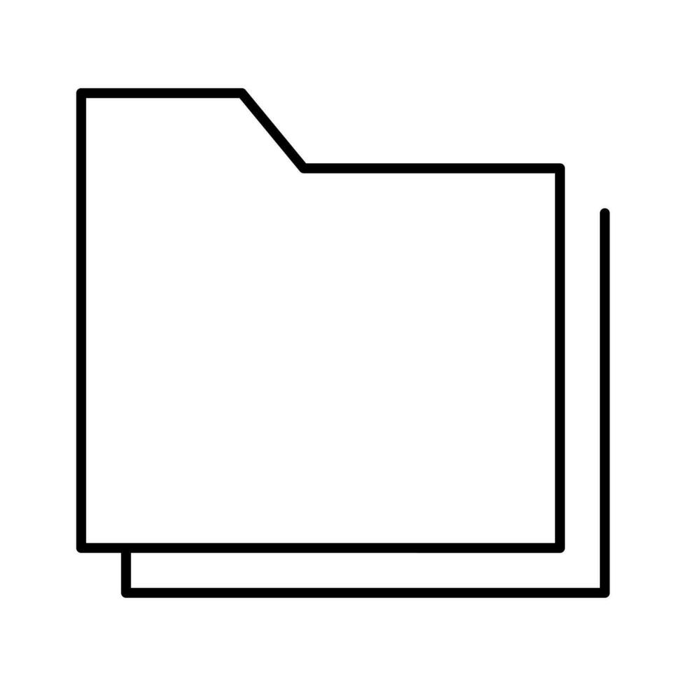 folder files document button thin line Icon outline vector