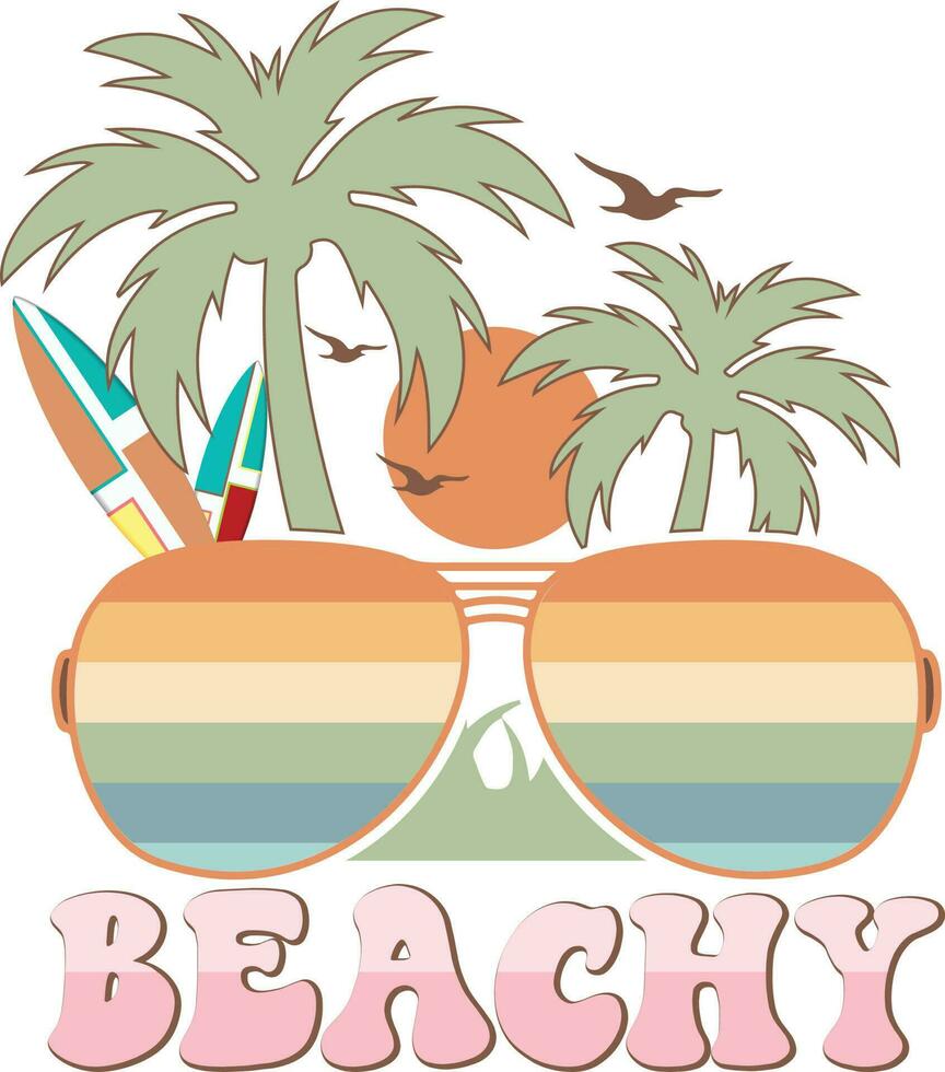retro summer t shirt design suitable for print design vector