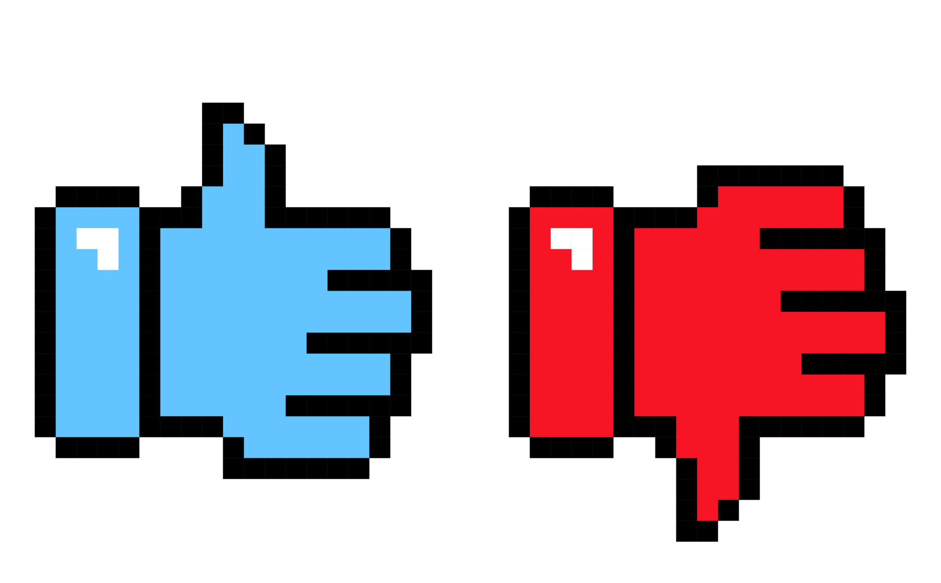 Like and dislike pixel icon. Pixel art design 23642653 Vector Art at