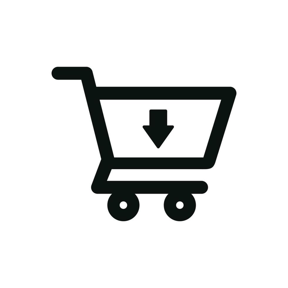 Shopping cart icon isolated on white background vector