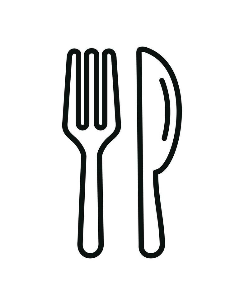 Fork and knife, eat, restaurant, food icon isolated on white background vector