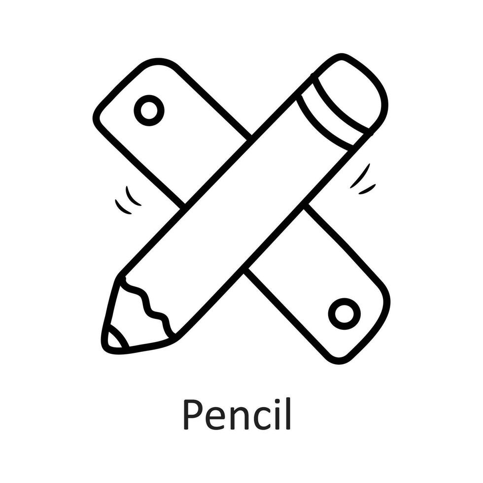 Pencil vector outline Icon Design illustration. Stationery Symbol on White background EPS 10 File