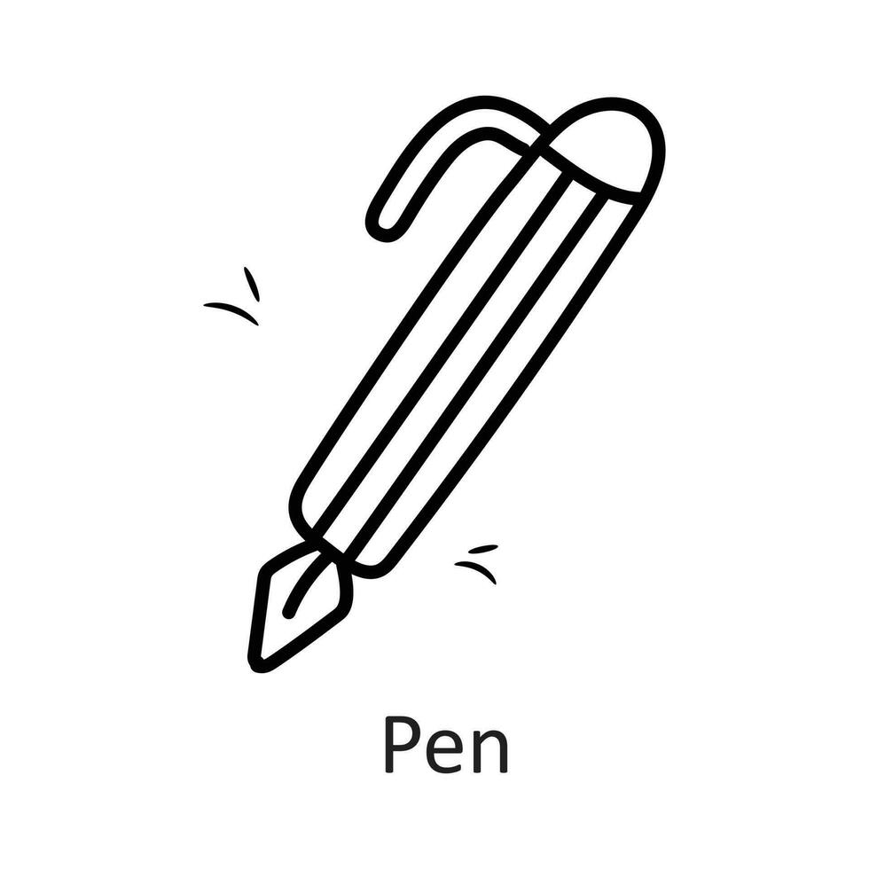 Pen vector outline Icon Design illustration. Stationery Symbol on White background EPS 10 File