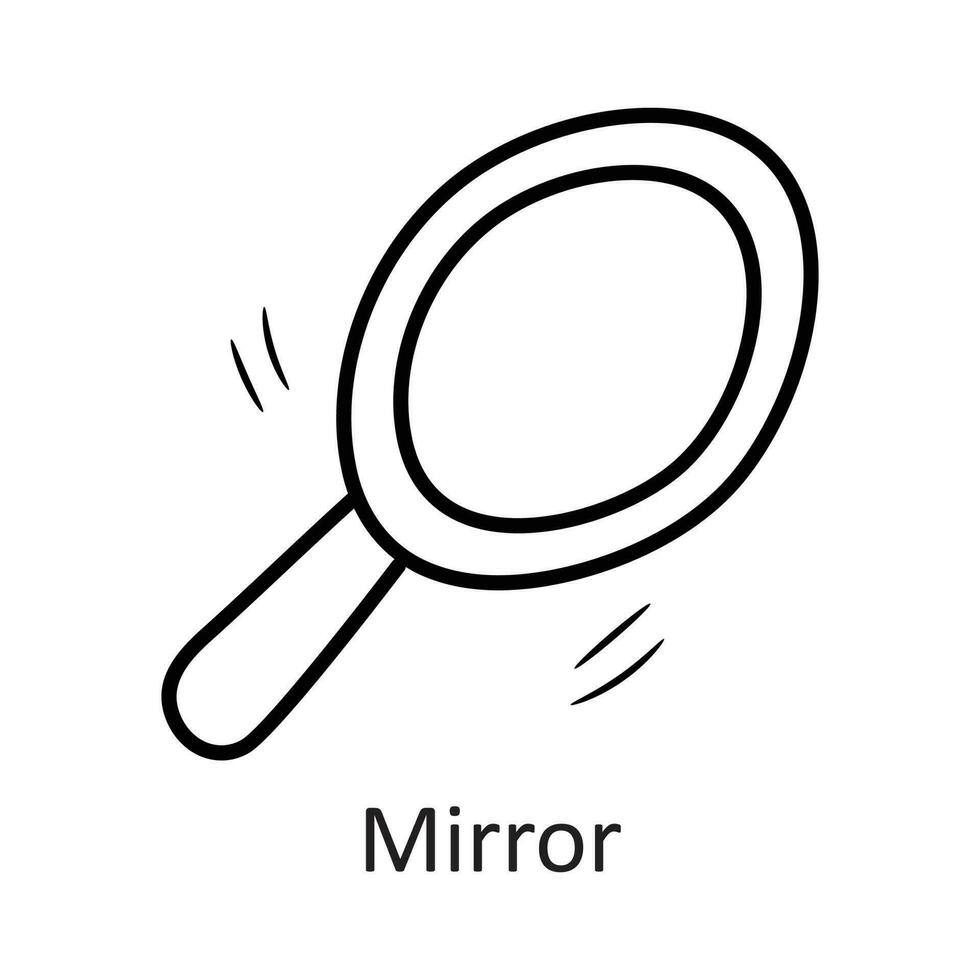 Mirror vector outline Icon Design illustration. Dentist Symbol on White background EPS 10 File