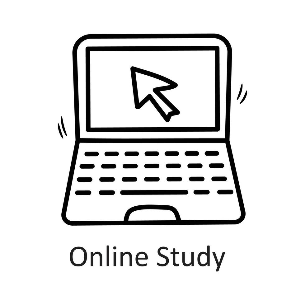 Online Study vector outline Icon Design illustration. Stationery Symbol on White background EPS 10 File