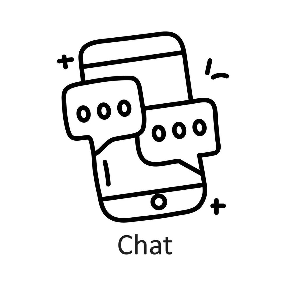 Chat vector outline Icon Design illustration. Communication Symbol on White background EPS 10 File