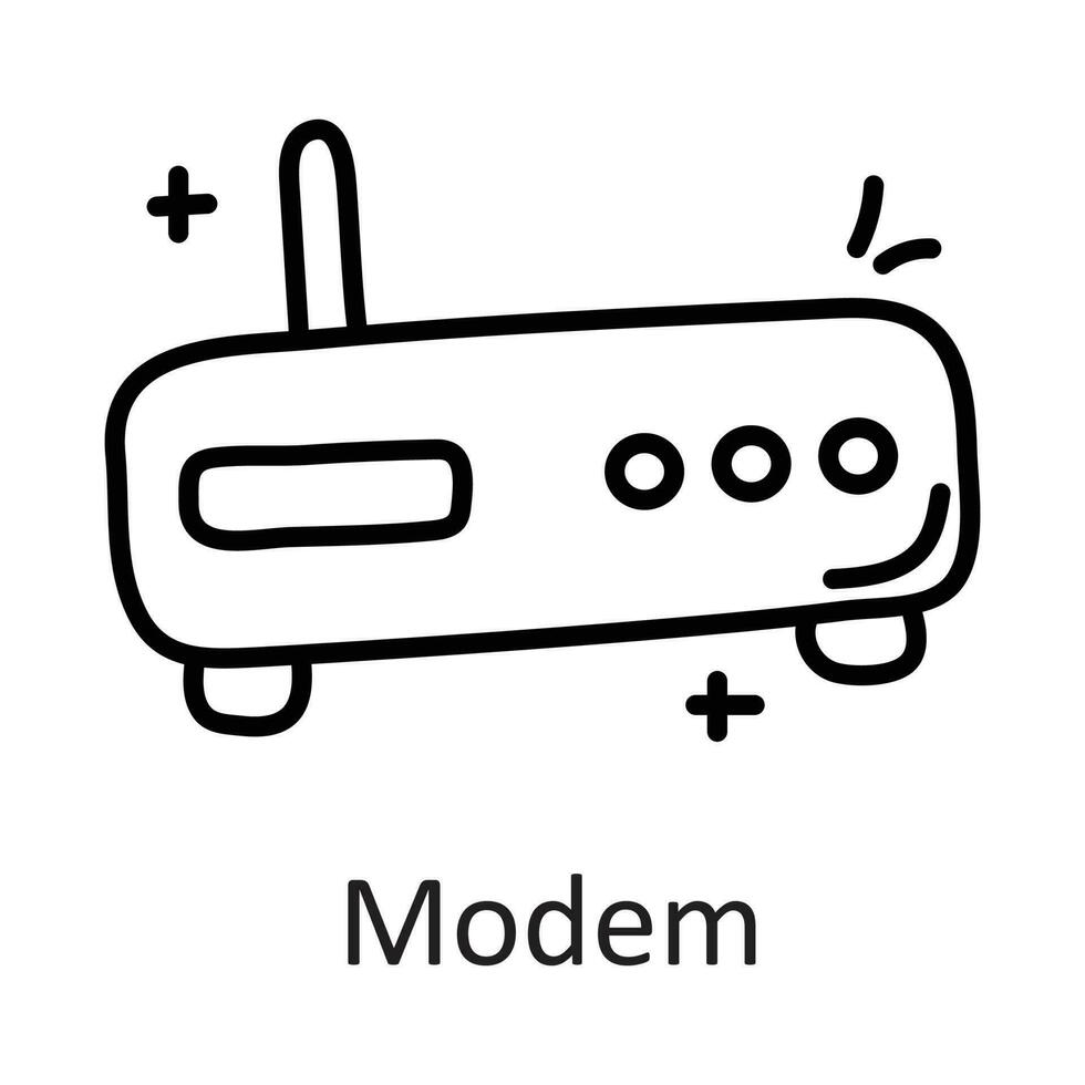 módem vector contorno icono diseño ilustración. comunicación símbolo en blanco antecedentes eps 10 archivo