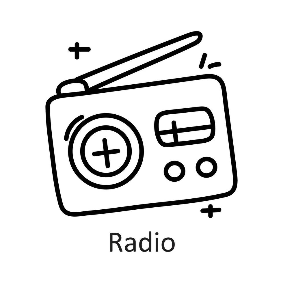Radio vector outline Icon Design illustration. Communication Symbol on White background EPS 10 File