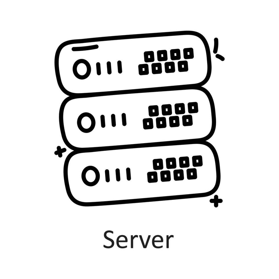 servidor vector contorno icono diseño ilustración. comunicación símbolo en blanco antecedentes eps 10 archivo
