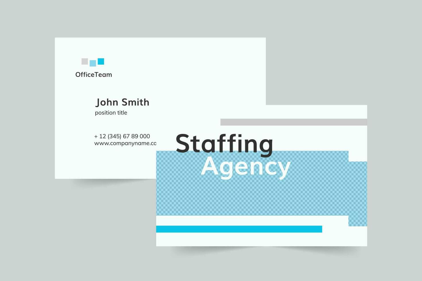 Staffing Agency business card template. A clean, modern, and high-quality design business card vector design. Editable and customize template business card