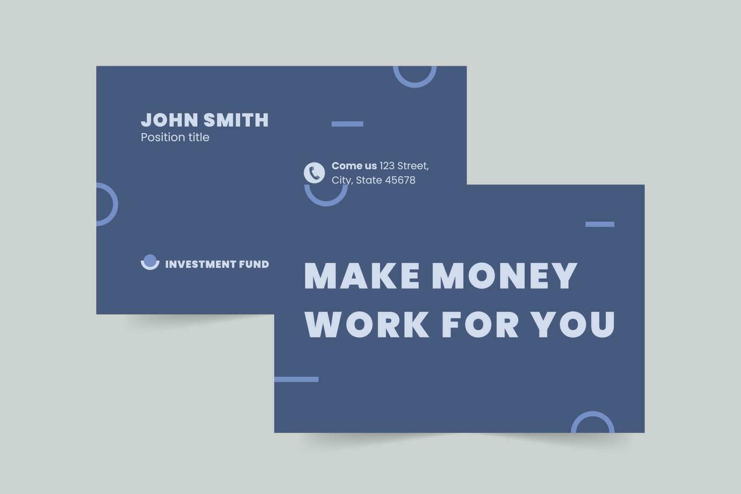 Investment Fund business card template. A clean, modern, and high-quality design business card vector design. Editable and customize template business card