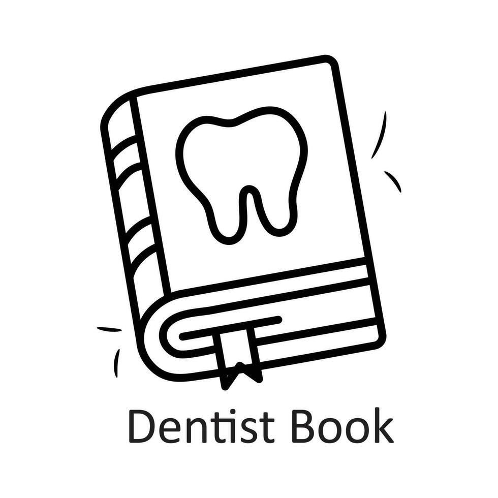 dentista libro vector contorno icono diseño ilustración. dentista símbolo en blanco antecedentes eps 10 archivo