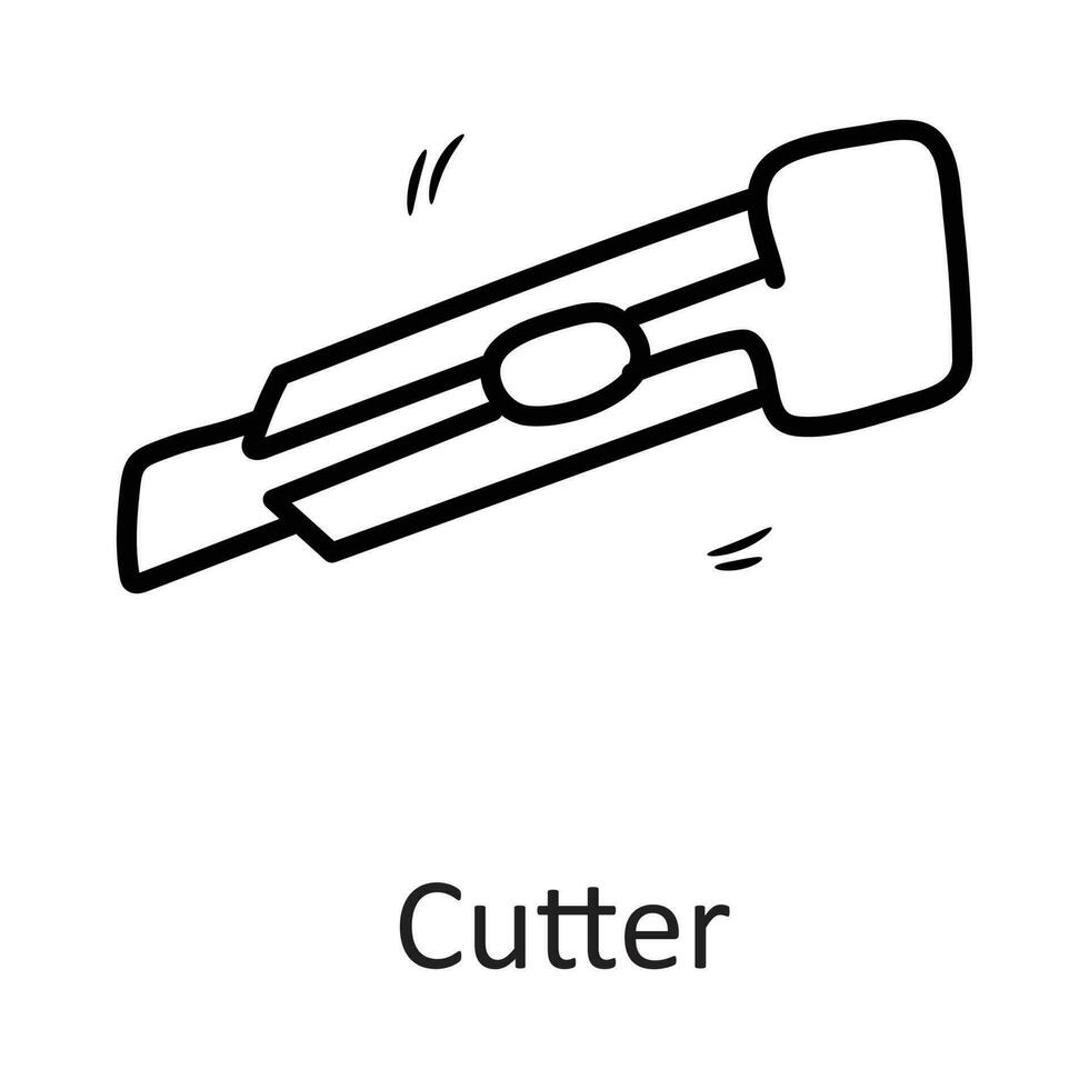 cortador vector contorno icono diseño ilustración. papelería símbolo en blanco antecedentes eps 10 archivo