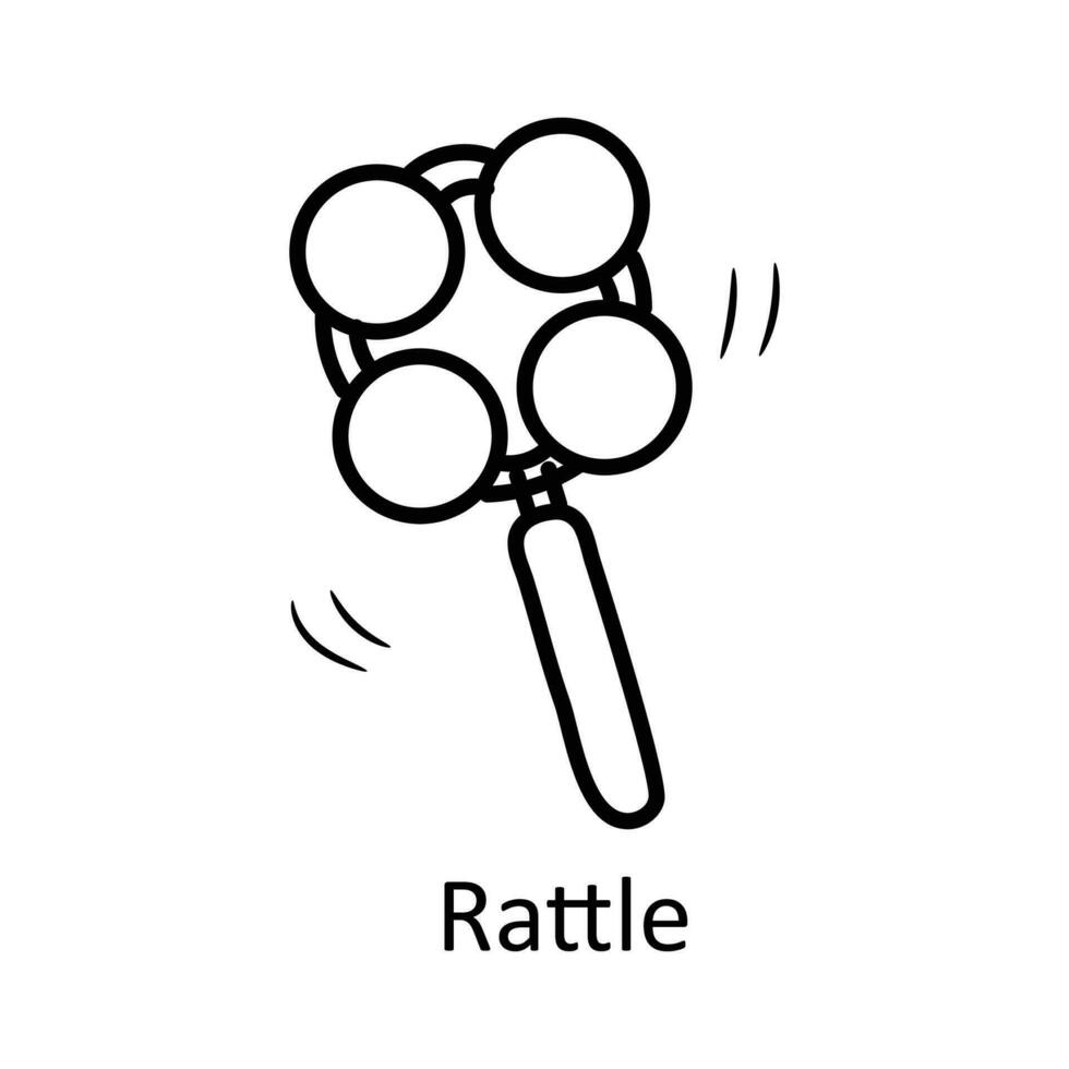 Rattle vector outline Icon Design illustration. Toys Symbol on White background EPS 10 File