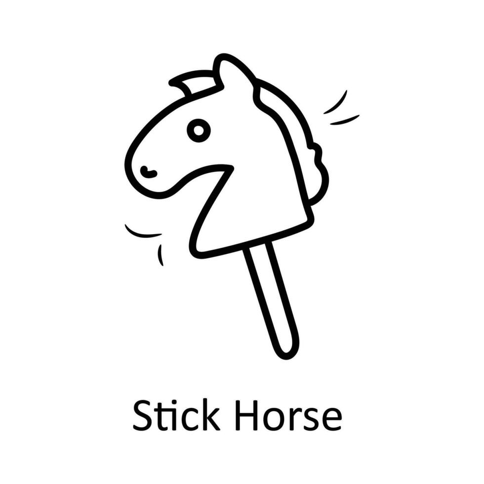 Stick Horse vector outline Icon Design illustration. Toys Symbol on