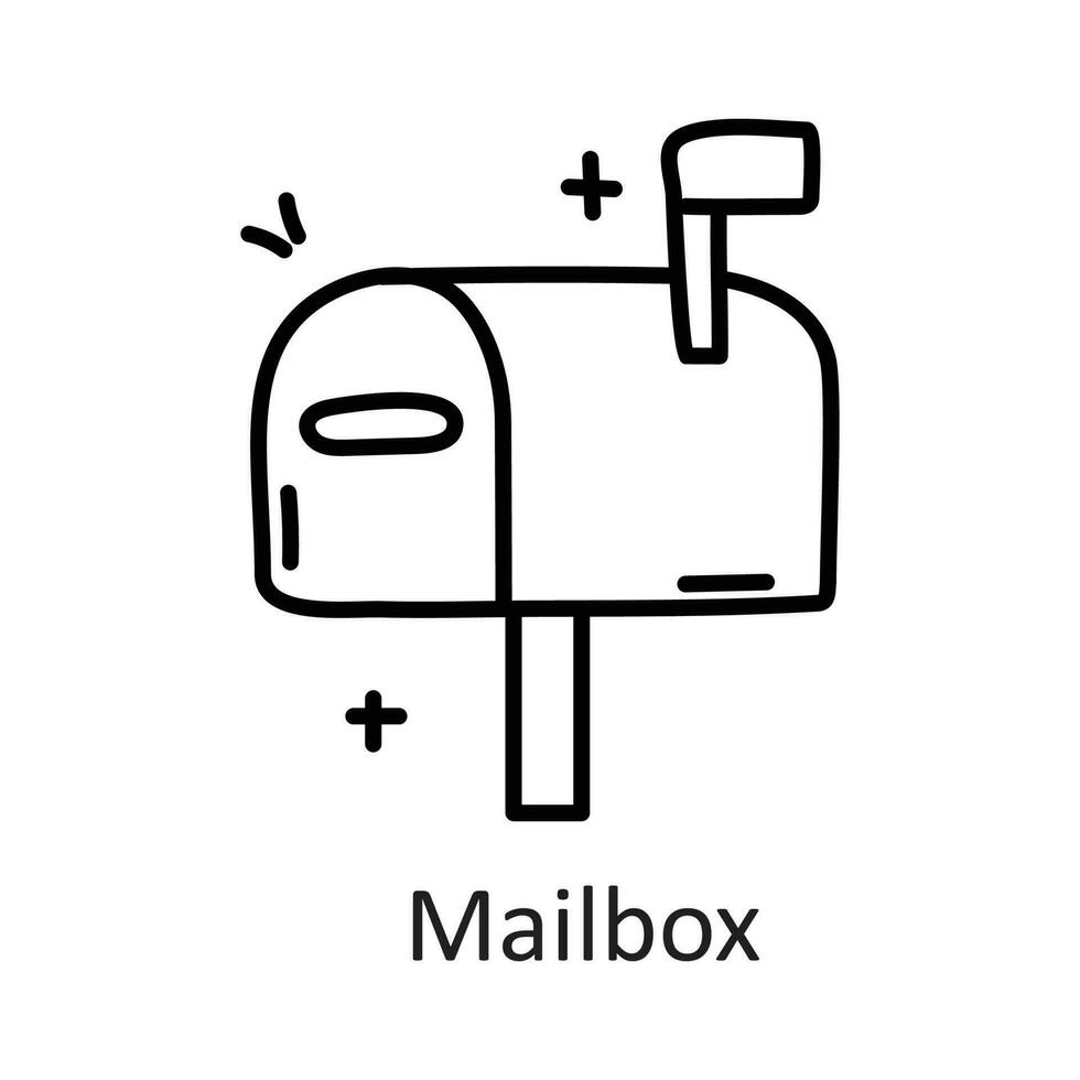 Mailbox vector outline Icon Design illustration. Communication Symbol on White background EPS 10 File